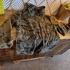 Camo Army Green Fatigue Jacket